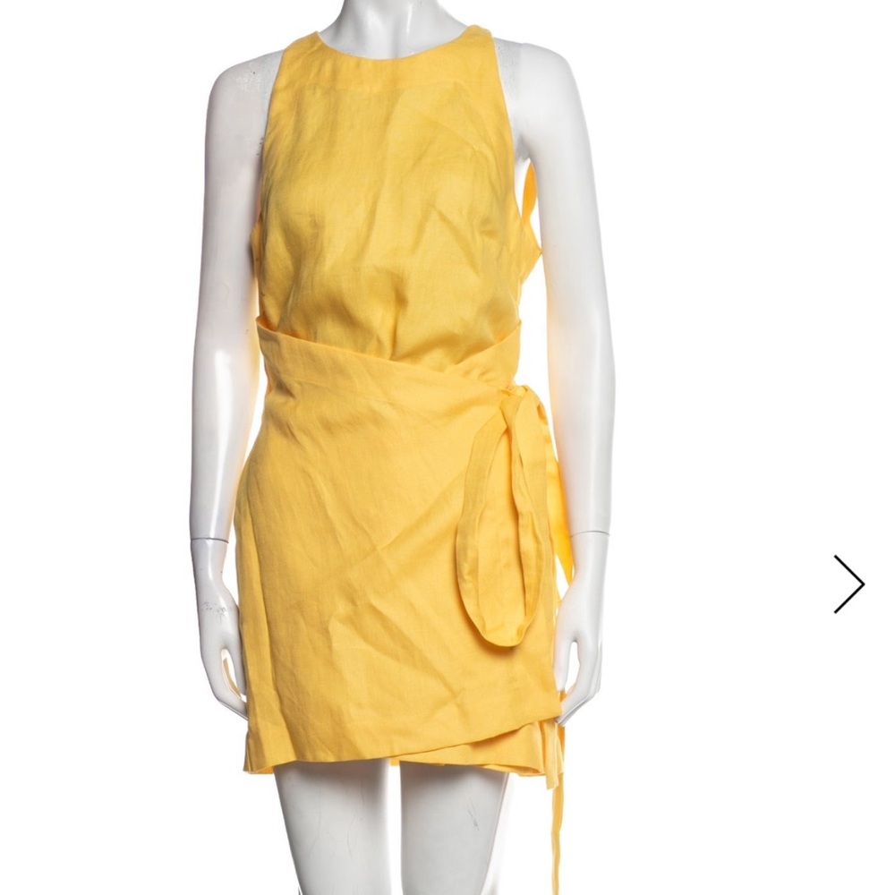 NWT BONDI BORN Martinique 100% Linen Wrap Mini Dress